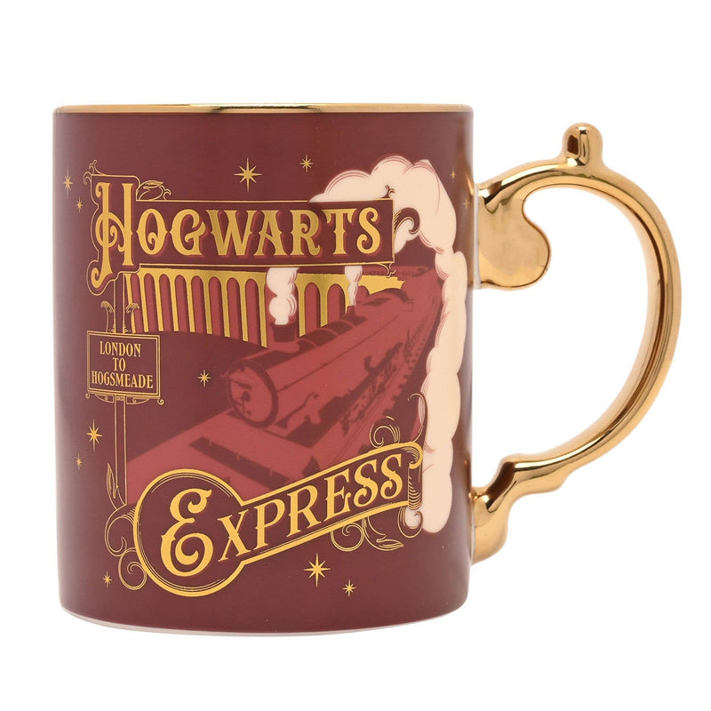 Mug en céramique Harry Potter Hogwarts Express de la collection Alumni, détails dorés sur fond sombre