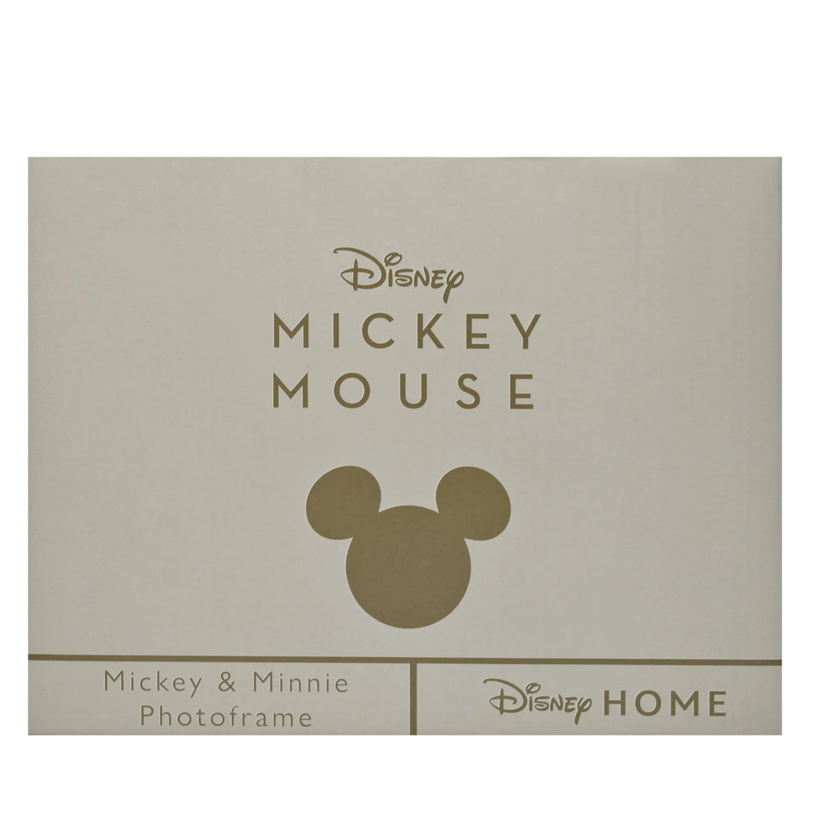 Cadre photo Disney en céramique blanche et dorée illustré de Mickey et Minnie Mouse