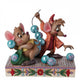 Figurine Disney Traditions Jim Shore, souris Gus et Jaq de Cendrillon avec collier de perles turquoise
