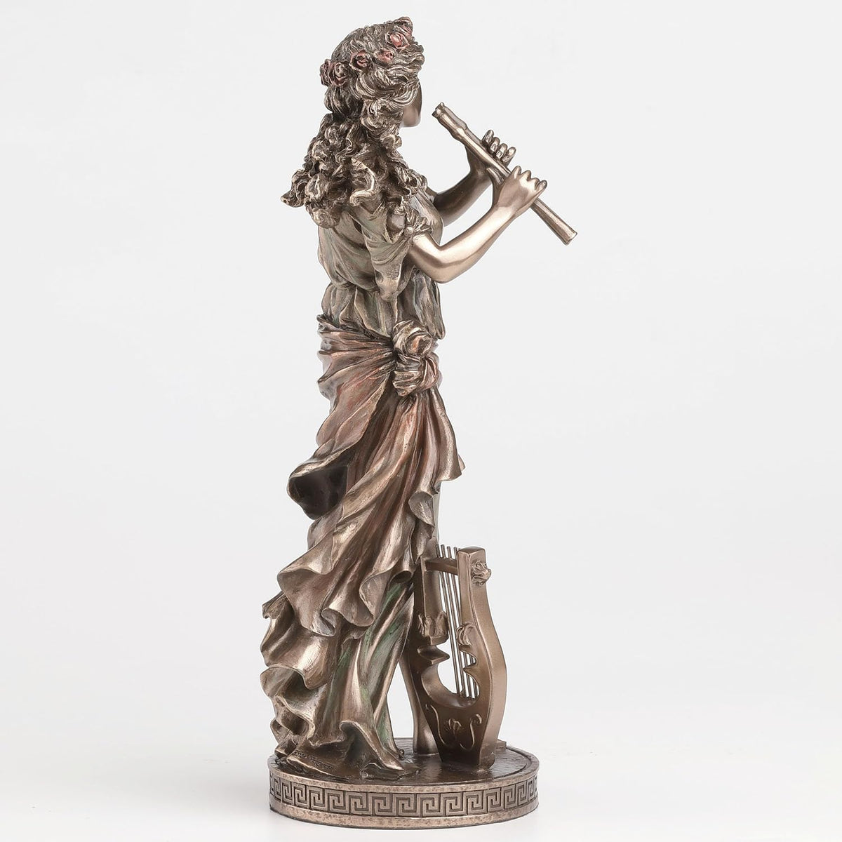 Statue Euterpe muse grecque de la musique Veronese Design, finition effet bronze