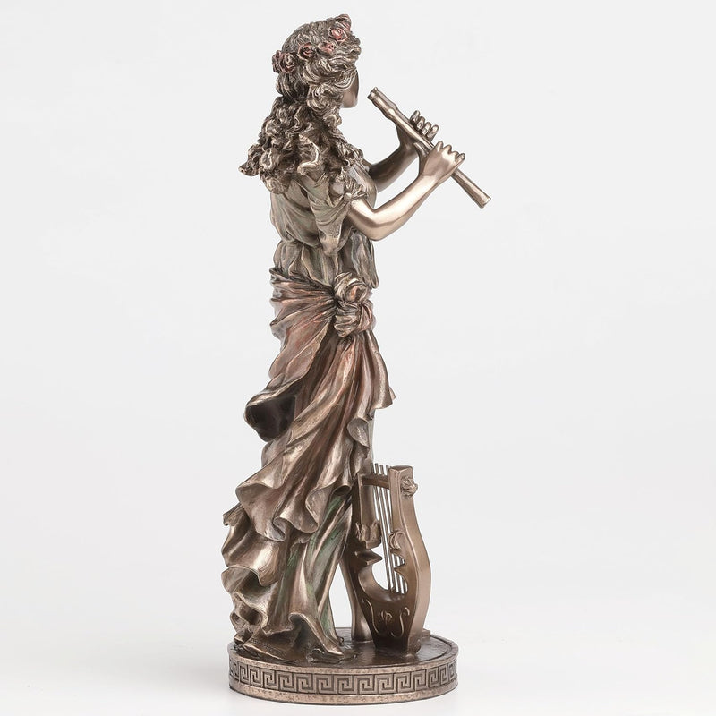Statue Euterpe muse grecque de la musique Veronese Design, finition effet bronze