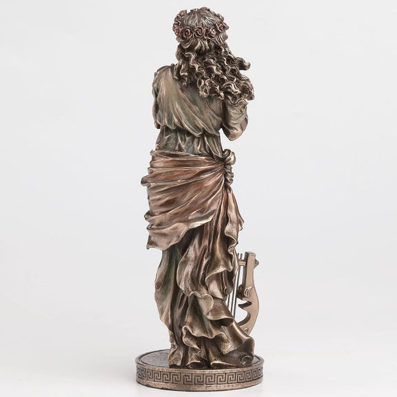 Statue Euterpe muse grecque de la musique Veronese Design, finition effet bronze