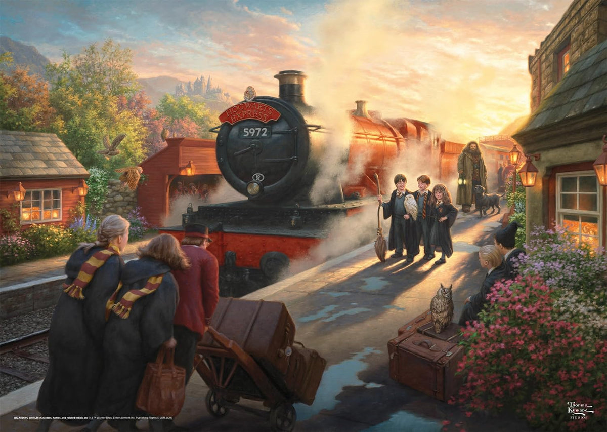 Puzzle Schmidt 1000 pièces Harry Potter, Poudlard Express sur le quai par Thomas Kinkade Studios