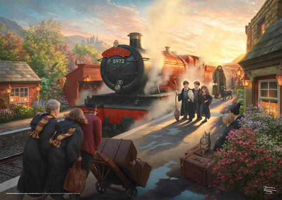 Puzzle Schmidt 1000 pièces Harry Potter, Poudlard Express sur le quai par Thomas Kinkade Studios