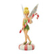 Figurine Disney Traditions Jim Shore Fée Clochette avec sucre d'orge rouge et blanc, socle confiserie