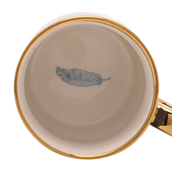 Mug en céramique Harry Potter Owl Post bleu profond à détails dorés, collection Warner Bros