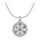 Collier Fleur de Vie 7 chakras en argent 925 rhodié avec pierres colorées