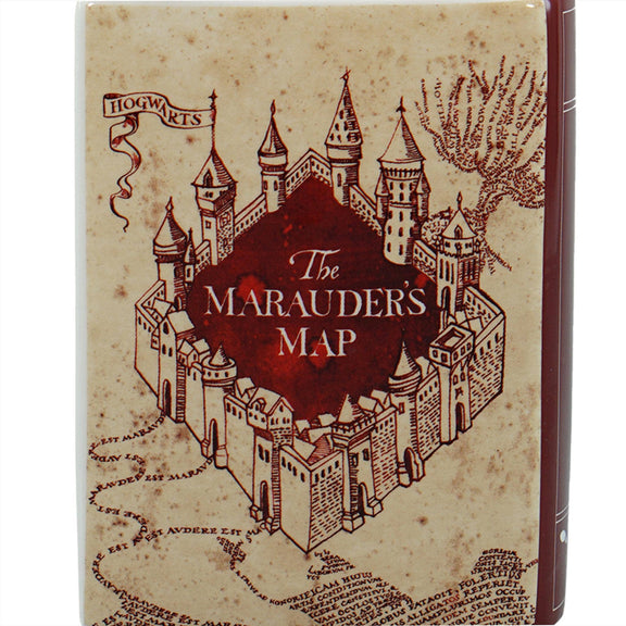 Vase en céramique en forme de livre Harry Potter décoré de la Carte du Maraudeur
