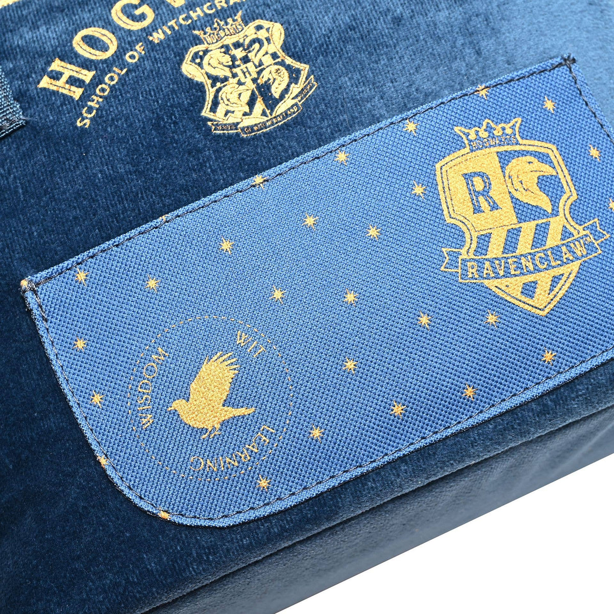 Sac à lunch isotherme Harry Potter Serdaigle en velours bleu profond avec blason doré