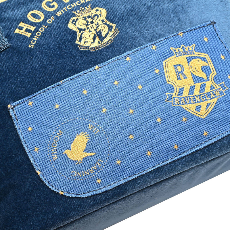 Sac à lunch isotherme Harry Potter Serdaigle en velours bleu profond avec blason doré