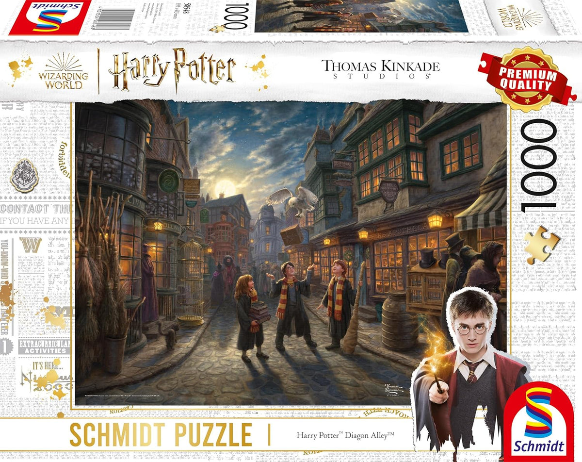 Puzzle Schmidt 1000 pièces Harry Potter, Chemin de Traverse animé par Thomas Kinkade Studios