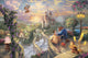 Puzzle Disney 1000 pièces Thomas Kinkade, Belle et la Bête sur une terrasse devant le château arc-en-ciel