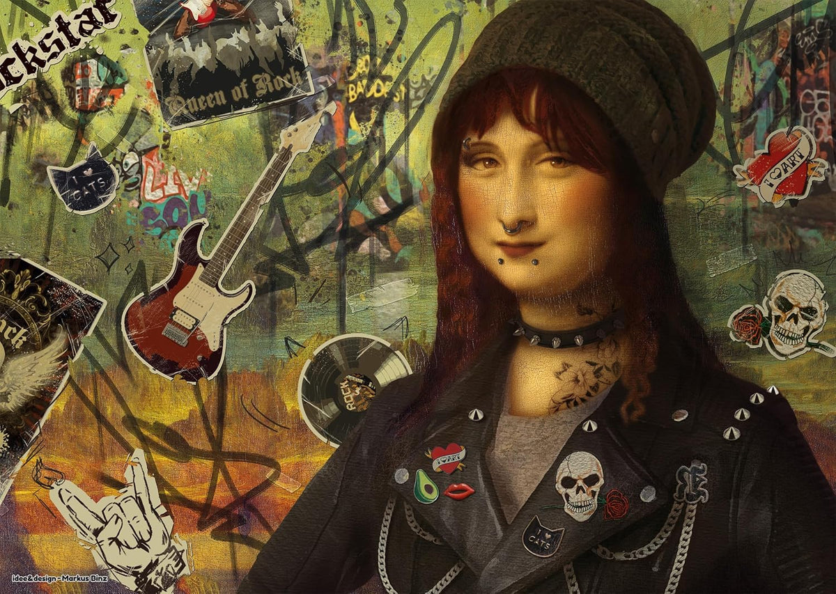 Puzzle Schmidt 1000 pièces Mona Lisa version rock Art & Fun par Markus Binz, tatouages et cuir