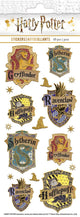 Stickers Harry Potter, 17 blasons dorés des maisons de Poudlard avec Choixpeau et étoiles