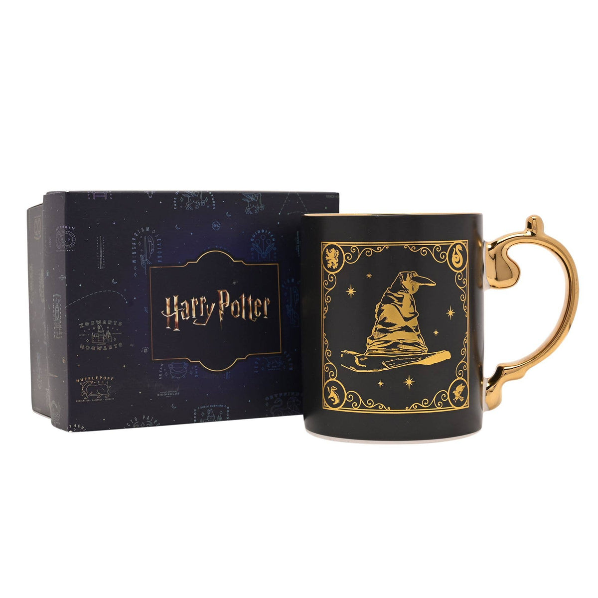 Mug en céramique Harry Potter Choixpeau magique noir à motifs dorés, collection Warner Bros