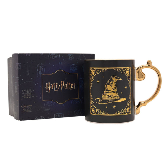 Mug en céramique Harry Potter Choixpeau magique noir à motifs dorés, collection Warner Bros