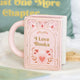 Mug en céramique en forme de livre rose avec inscription dorée I Love Books, The Book Club