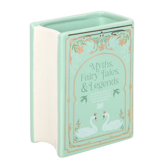 Vase en céramique en forme de livre vert pastel Myths, Fairy Tales & Legends, The Book Club