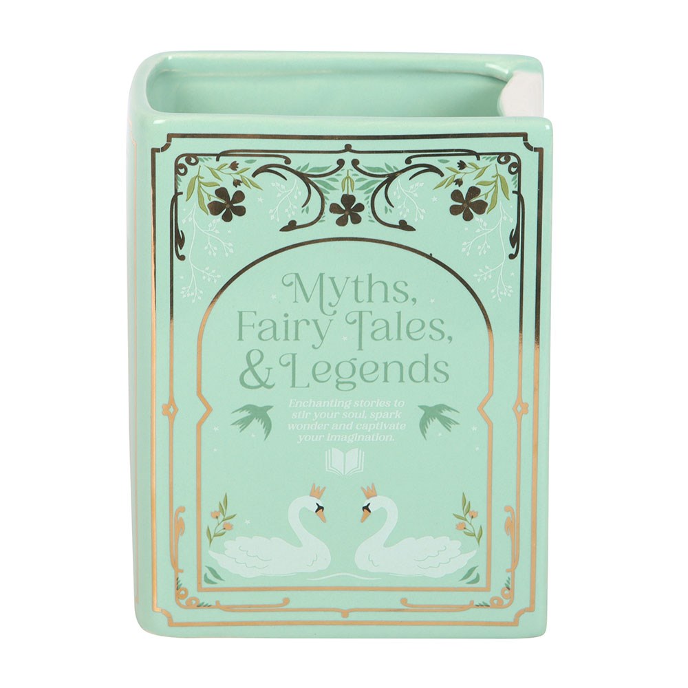 Vase en céramique en forme de livre vert pastel Myths, Fairy Tales & Legends, The Book Club