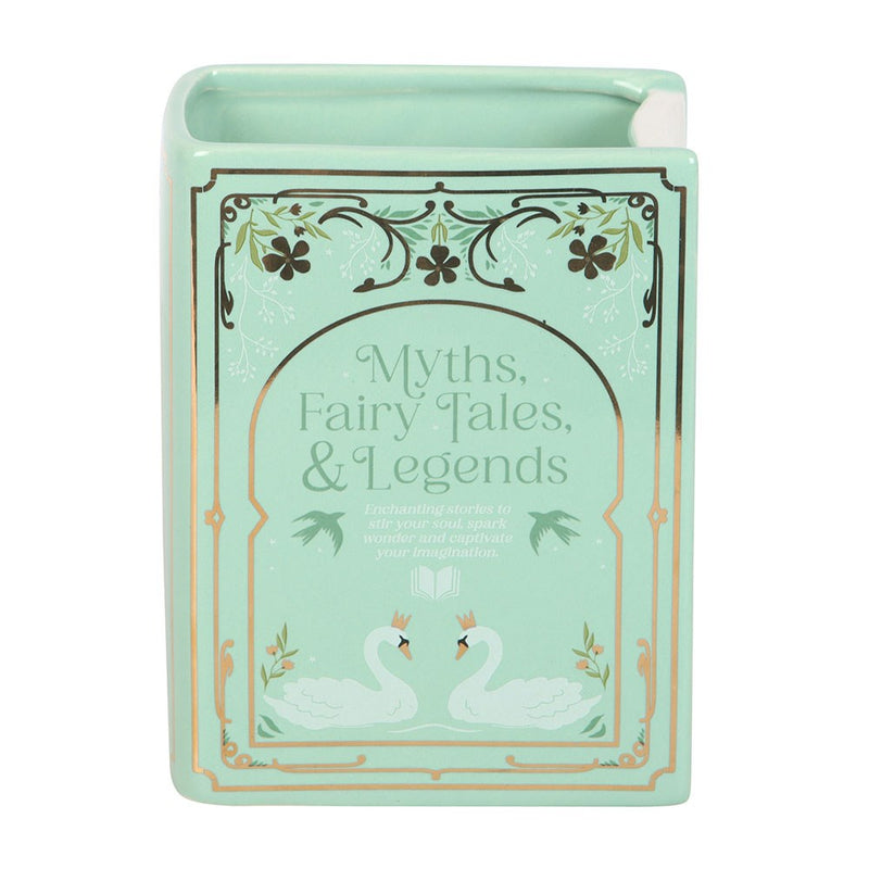 Vase en céramique en forme de livre vert pastel Myths, Fairy Tales & Legends, The Book Club