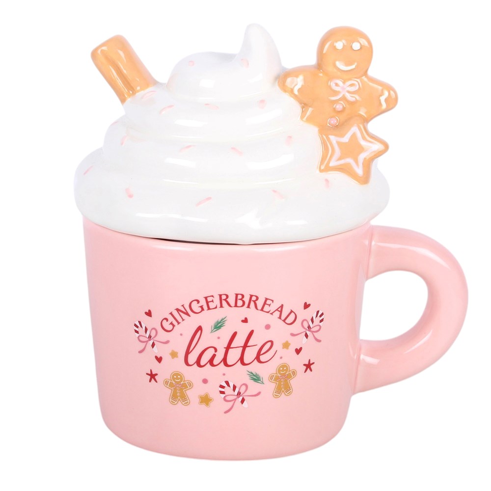 Brûle-parfum maison en céramique pain d'épices latte rose, pour fondants parfumés