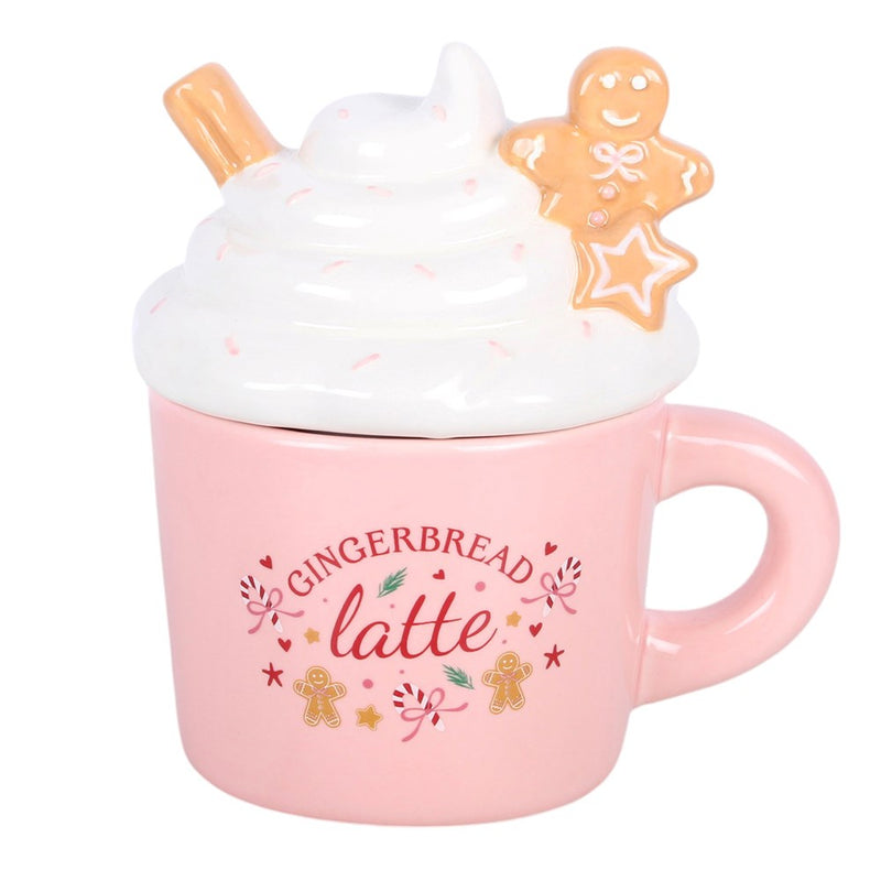 Brûle-parfum maison en céramique pain d'épices latte rose, pour fondants parfumés