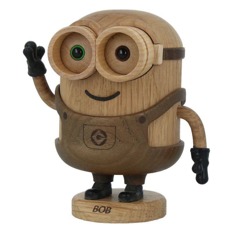 Figurine Bob des Minions petit modèle en chêne blanc et chêne fumé, design Boyhood