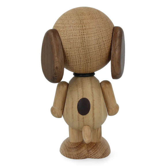 Figurine Snoopy petit modèle en chêne blanc européen, design minimaliste Boyhood, univers Peanuts