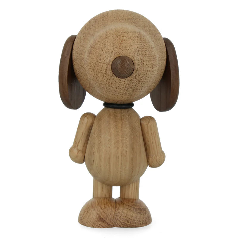 Figurine Snoopy petit modèle en chêne blanc européen, design minimaliste Boyhood, univers Peanuts