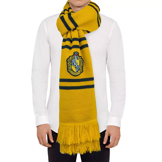 Écharpe Deluxe Harry Potter Poufsouffle jaune et noire 250 cm, édition luxe officielle