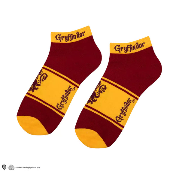 Lot de 3 paires de chaussettes Harry Potter Gryffondor rouge et or avec lion et écusson