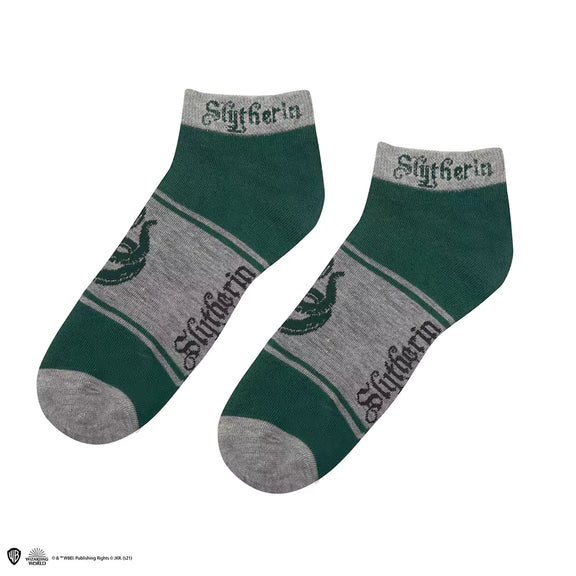 Lot de 3 paires de chaussettes Harry Potter Serpentard vert et gris avec serpent et écusson