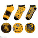Lot de 3 paires de chaussettes Harry Potter Poufsouffle jaune et noir avec blaireau et écusson