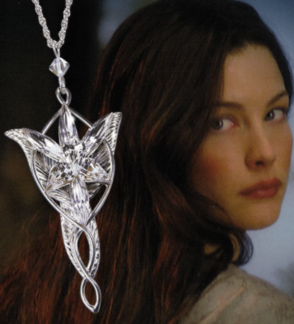 Pendentif Étoile du Soir d'Arwen, réplique bijou elfique du Seigneur des Anneaux, éclat cristallin