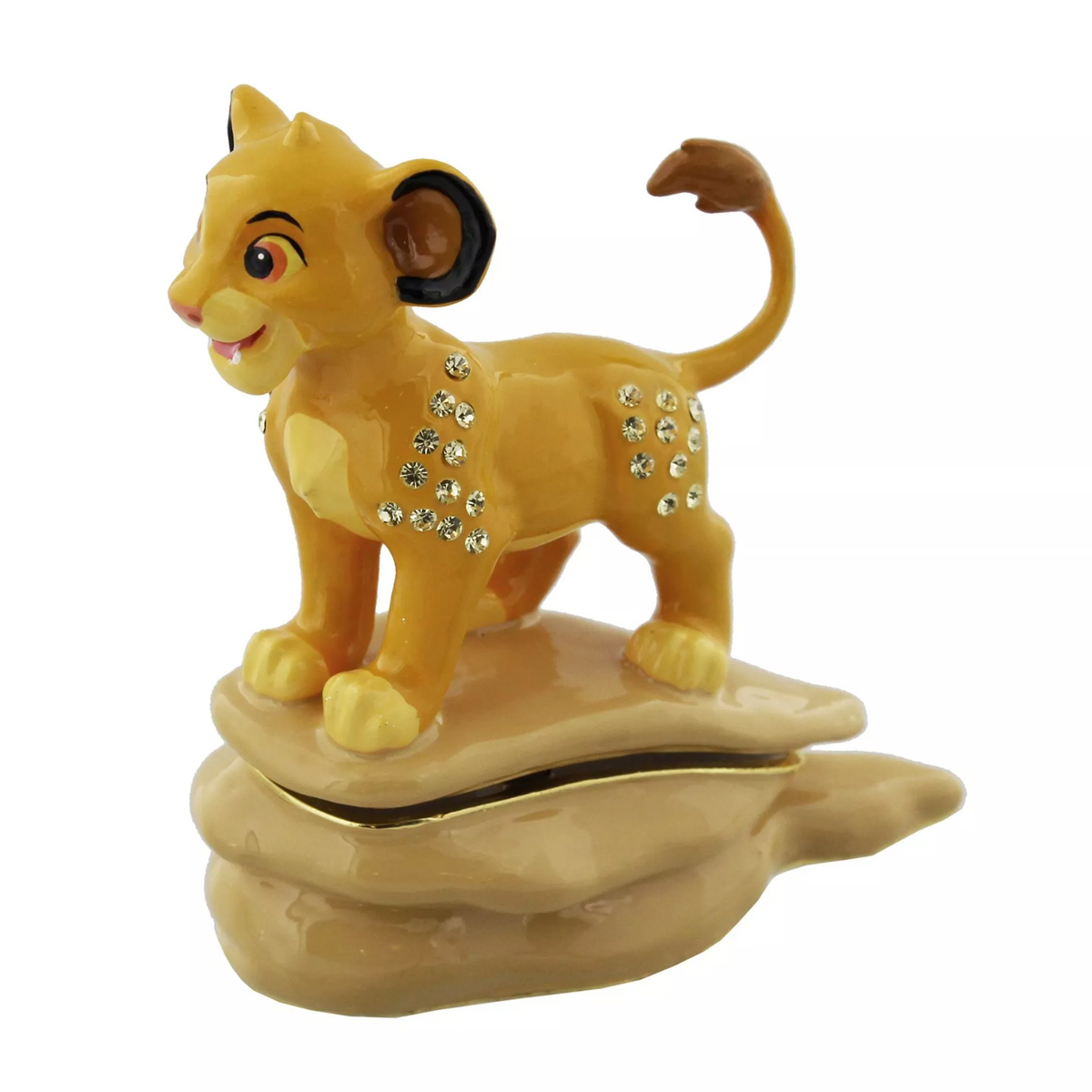 Boîte à bijoux Disney Simba Le Roi Lion émaillée avec cristaux dorés