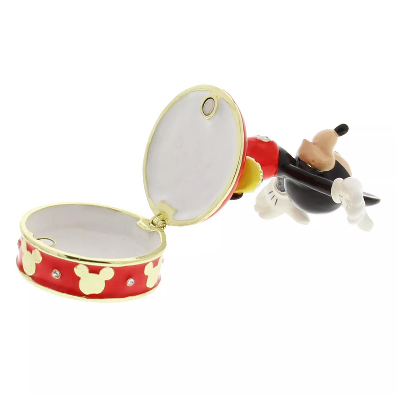 Boîte à bijoux Disney Mickey Mouse en métal émaillé avec cristaux et socle rouge