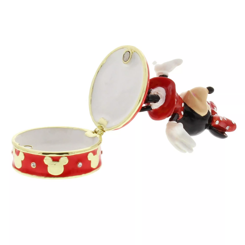 Boîte à bijoux Disney Minnie Mouse en métal émaillé avec cristaux et socle rouge