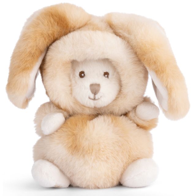 Peluche Bukowski Ziggy, ourson de 15 cm en costume de lapin beige crème à capuche