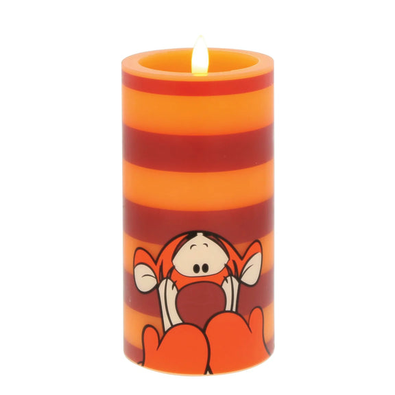 Bougie LED officielle Disney Tigrou, rayures orange et noires, lumière chaleureuse
