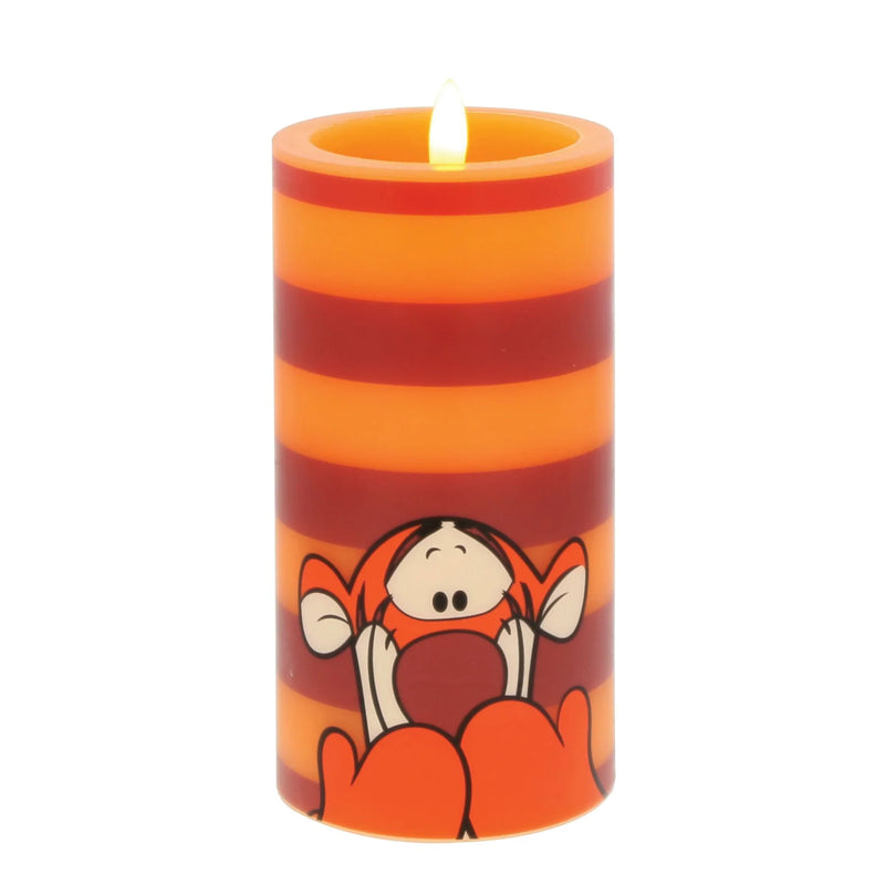 Bougie LED officielle Disney Tigrou, rayures orange et noires, lumière chaleureuse
