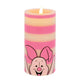 Bougie LED officielle Disney Porcinet, rayures roses et sourire attachant