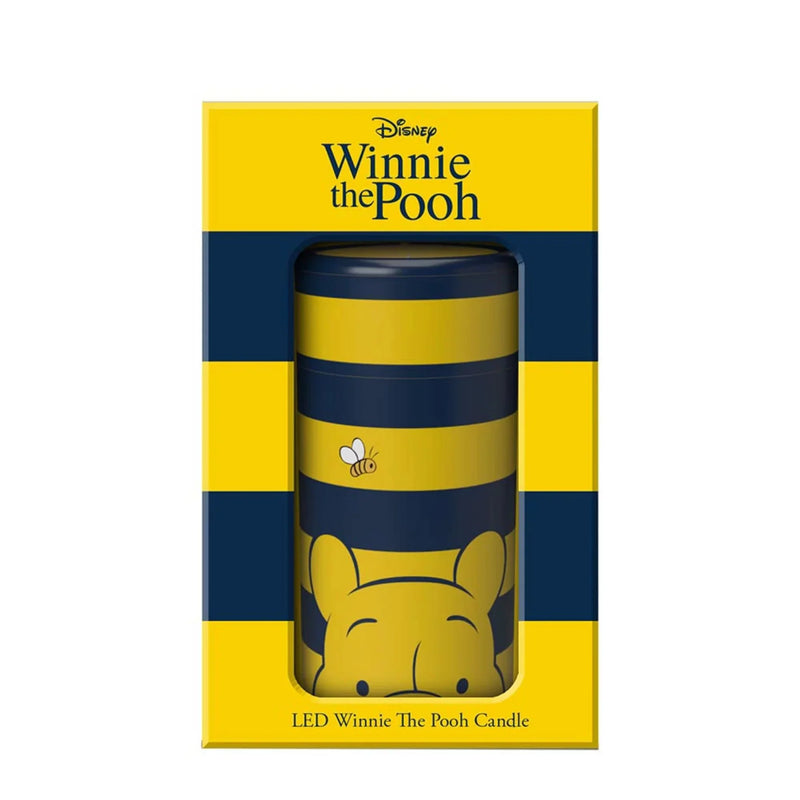 Bougie LED officielle Disney Winnie l'Ourson, rayures jaunes et noires et visage souriant