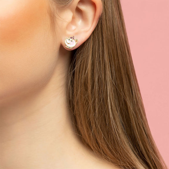 Boucles d'oreilles Disney Zip et Samovar en vermeil, tasse et théière de La Belle et la Bête