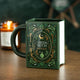 Mug en céramique en forme de livre grimoire Green Witch Book of Spells, vert mystique illustré