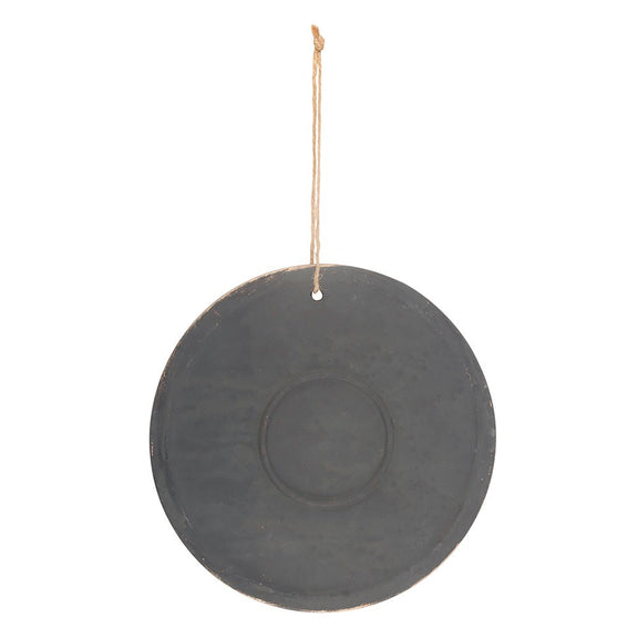 Plaque murale ronde Green Witch en terre cuite patinée 20 cm, motifs végétaux et lunaires