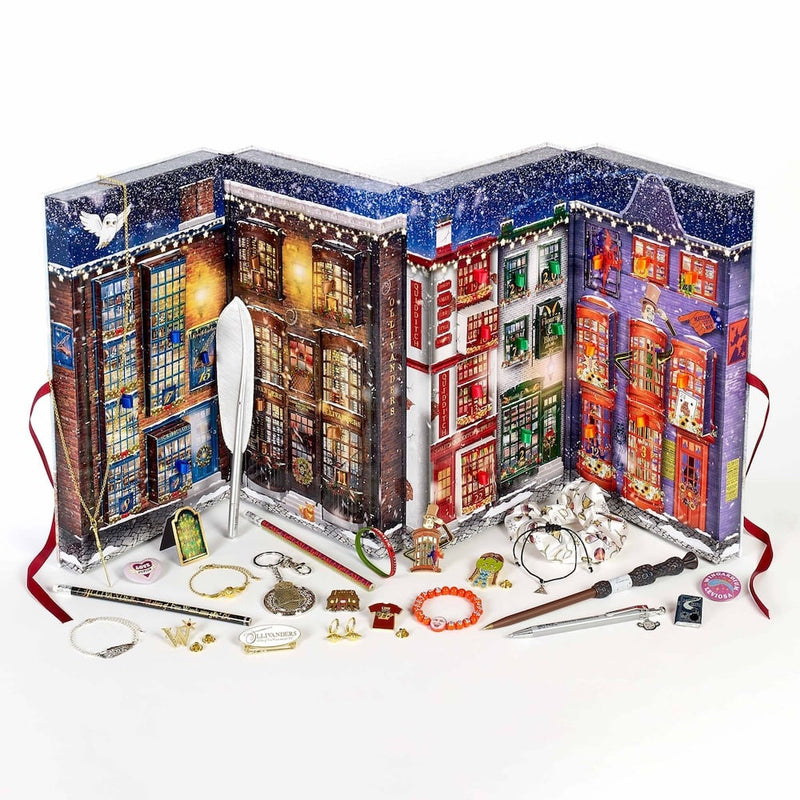 Calendrier de l'Avent 2025 Harry Potter Diagon Alley à 24 fenêtres avec bijoux et accessoires