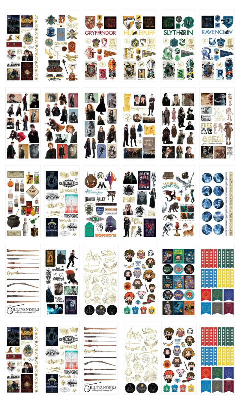 Carnet collector de 512 stickers Harry Potter, armoiries de Poudlard, personnages et objets magiques