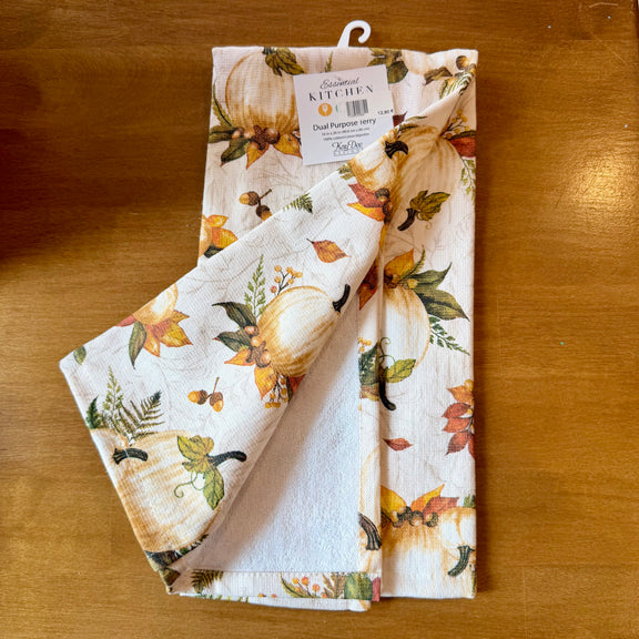 Torchon essuie-mains en coton à motifs de citrouilles, déco d'automne et Halloween