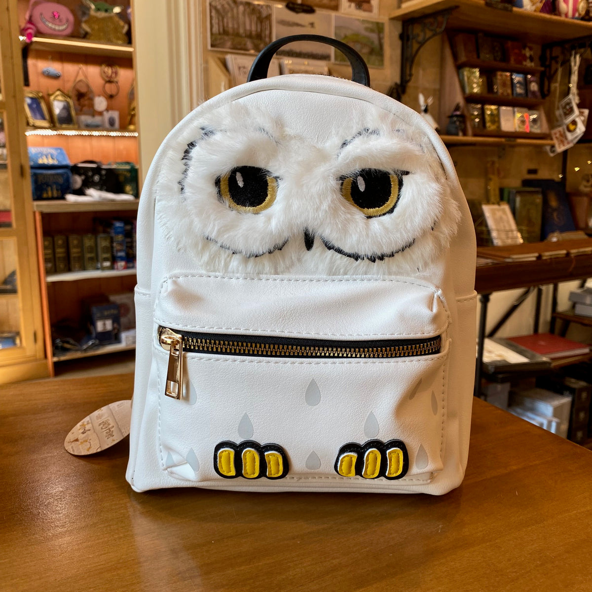 Mini sac à dos Harry Potter Hedwige effet peluche avec yeux brodés en relief