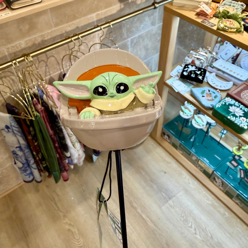 Pique de jardin Star Wars Grogu dans son berceau, décoration extérieure 37 cm pour pot et jardinière
